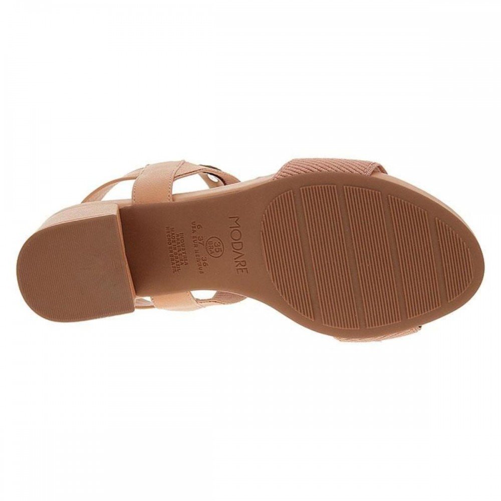 Sandalia Modare 7187.100.27520 Salto Bloco Feminino Bege 3