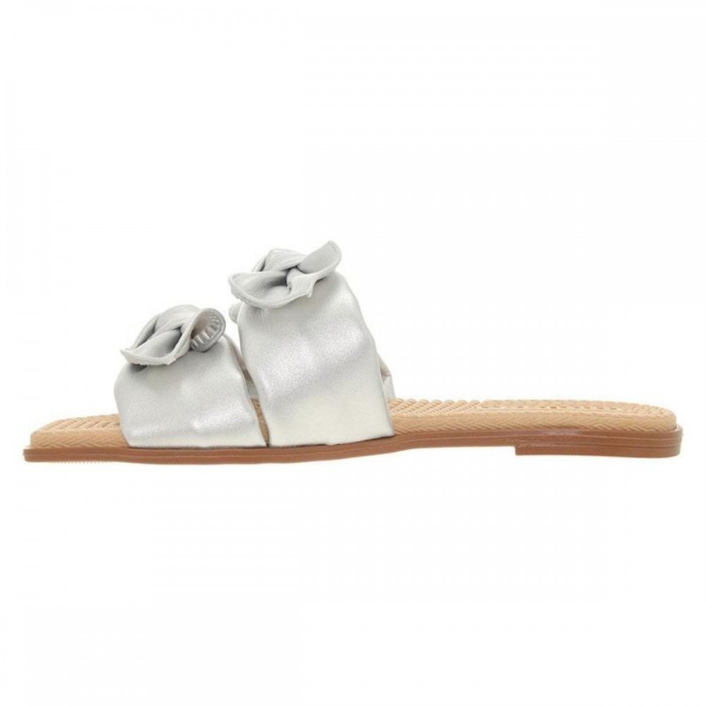 Chinelo Moleca 5558.104.30835 Slide Metalizado Feminino Prata 2