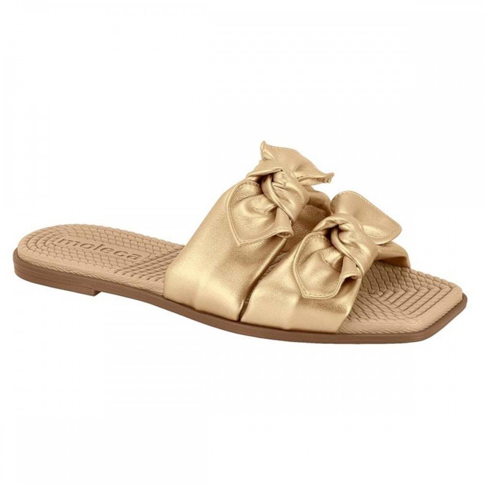 Chinelo Moleca 5558.104.30835 Slide Metalizado Feminino