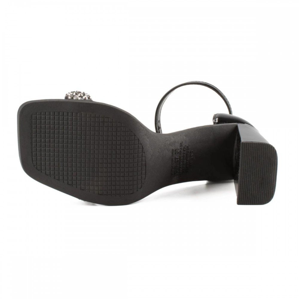 Sandalia Mississipi Mf393 Salto Grosso Verniz Feminino Preto 7