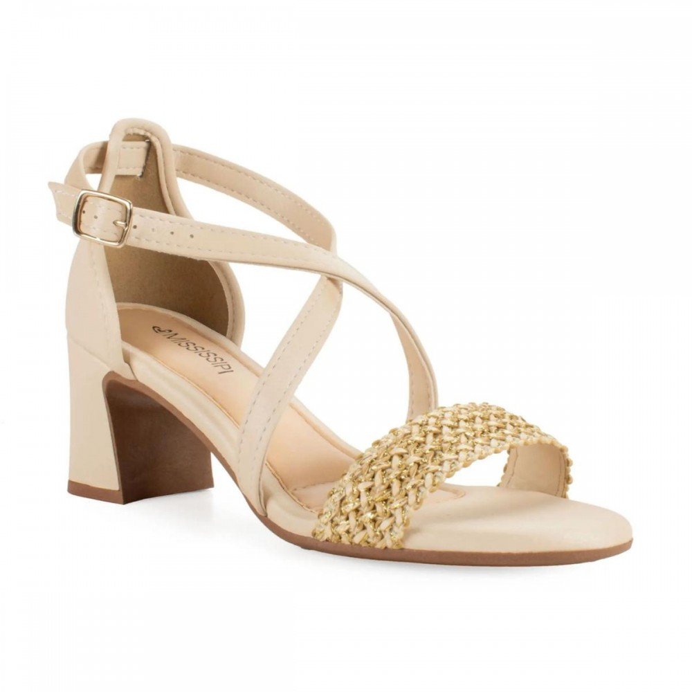 Sandalia Mississipi Mf942 Salto Bloco Feminino