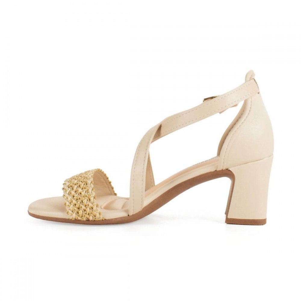 Sandalia Mississipi Mf942 Salto Bloco Feminino Bege 2