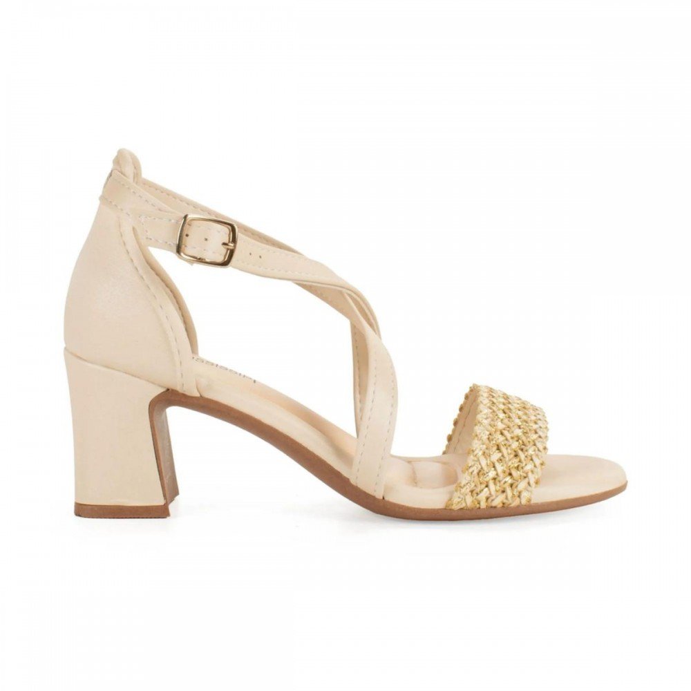 Sandalia Mississipi Mf942 Salto Bloco Feminino Bege 4