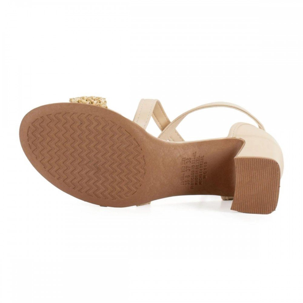 Sandalia Mississipi Mf942 Salto Bloco Feminino Bege 7