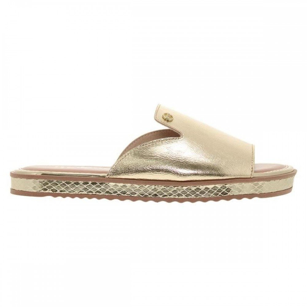 Chinelo Moleca 5413.1231 Slide Metalizado Feminino Dourado 4