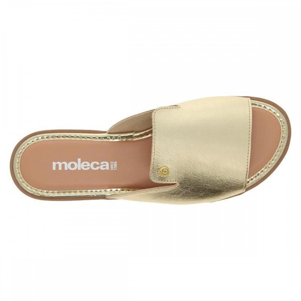 Chinelo Moleca 5413.1231 Slide Metalizado Feminino Dourado 5