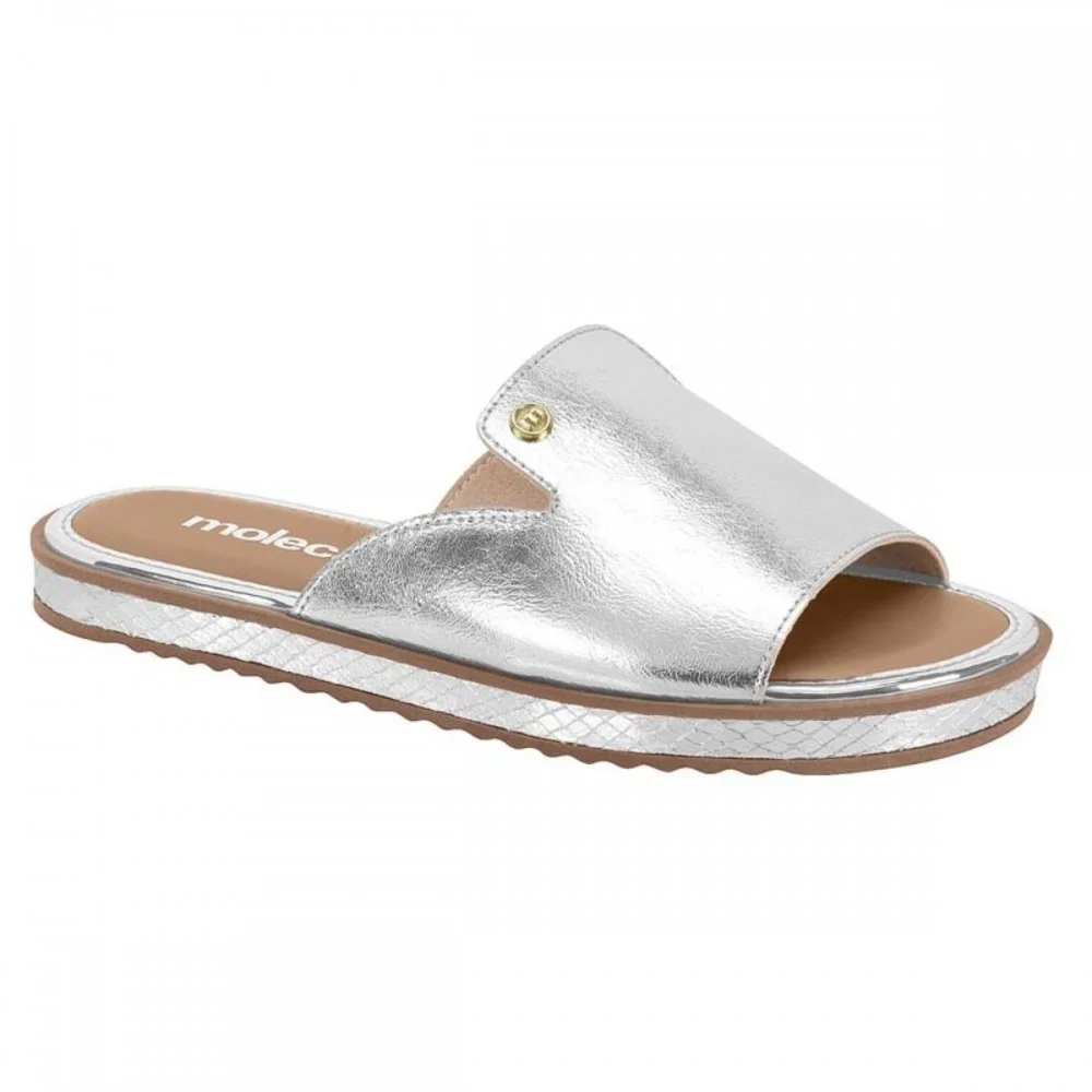 Chinelo Moleca 5413.1231 Slide Metalizado Feminino