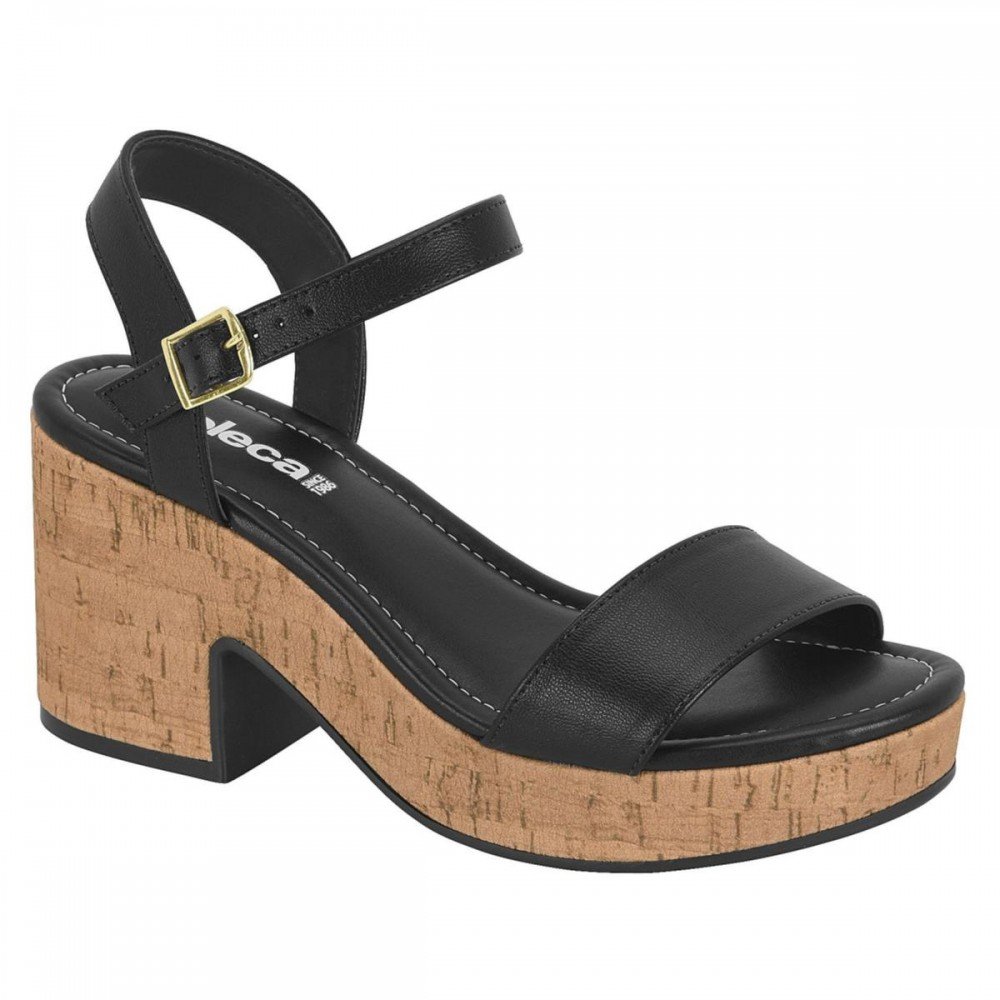 Sandalia Moleca 5549.102 Meia Pata Salto Grosso Feminino