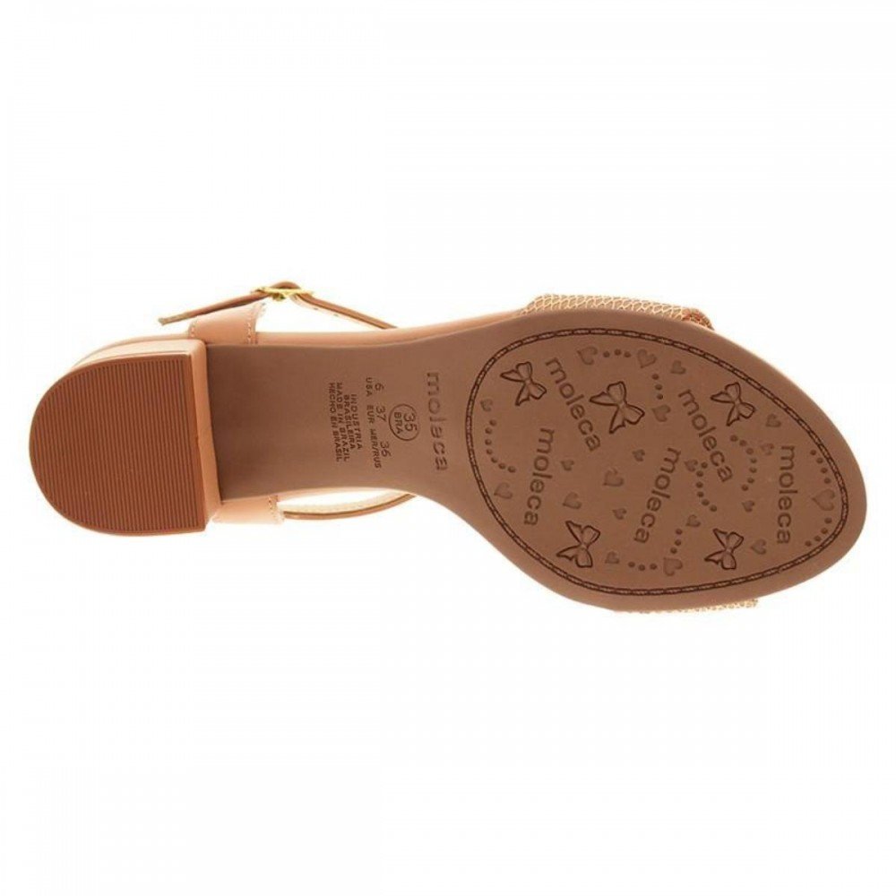 Sandalia Moleca 5259.805.29859 Salto Bloco Feminino Bege 3