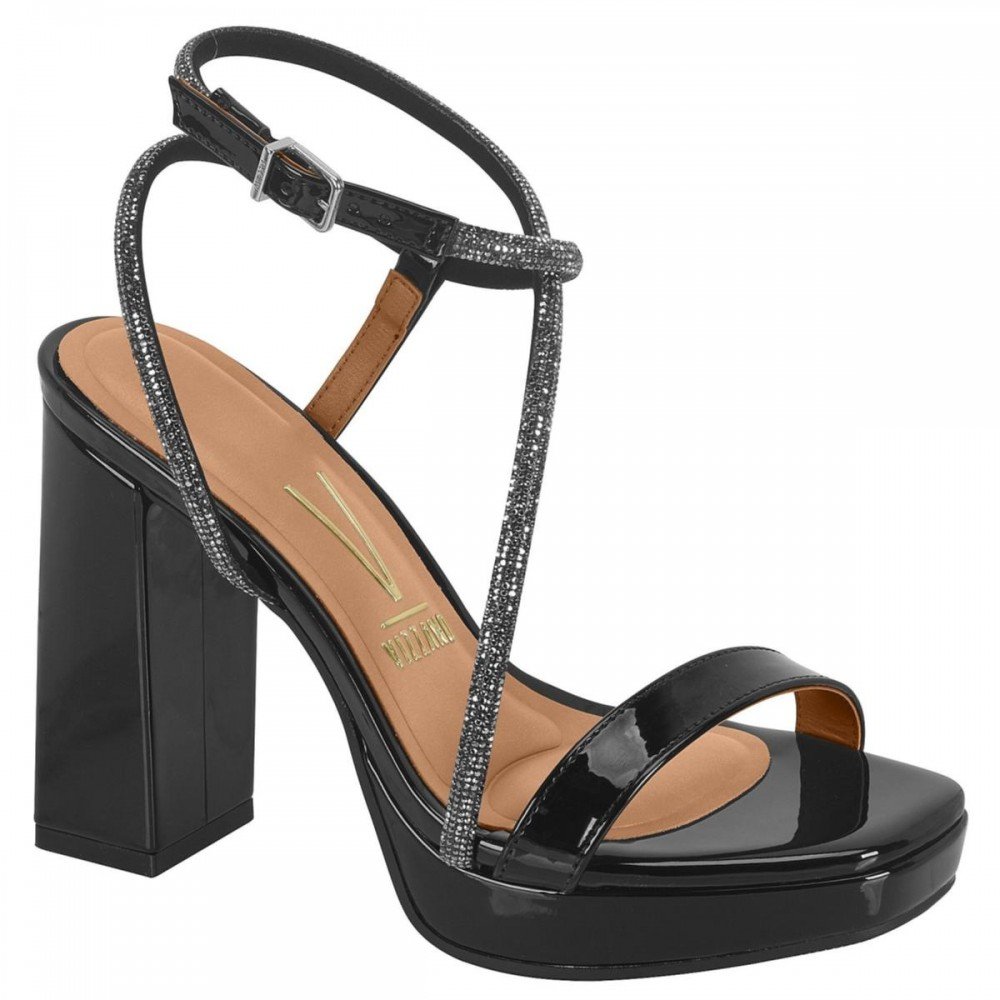 Sandalia Vizzano 6551.102 Salto Grosso Meia Pata Verniz