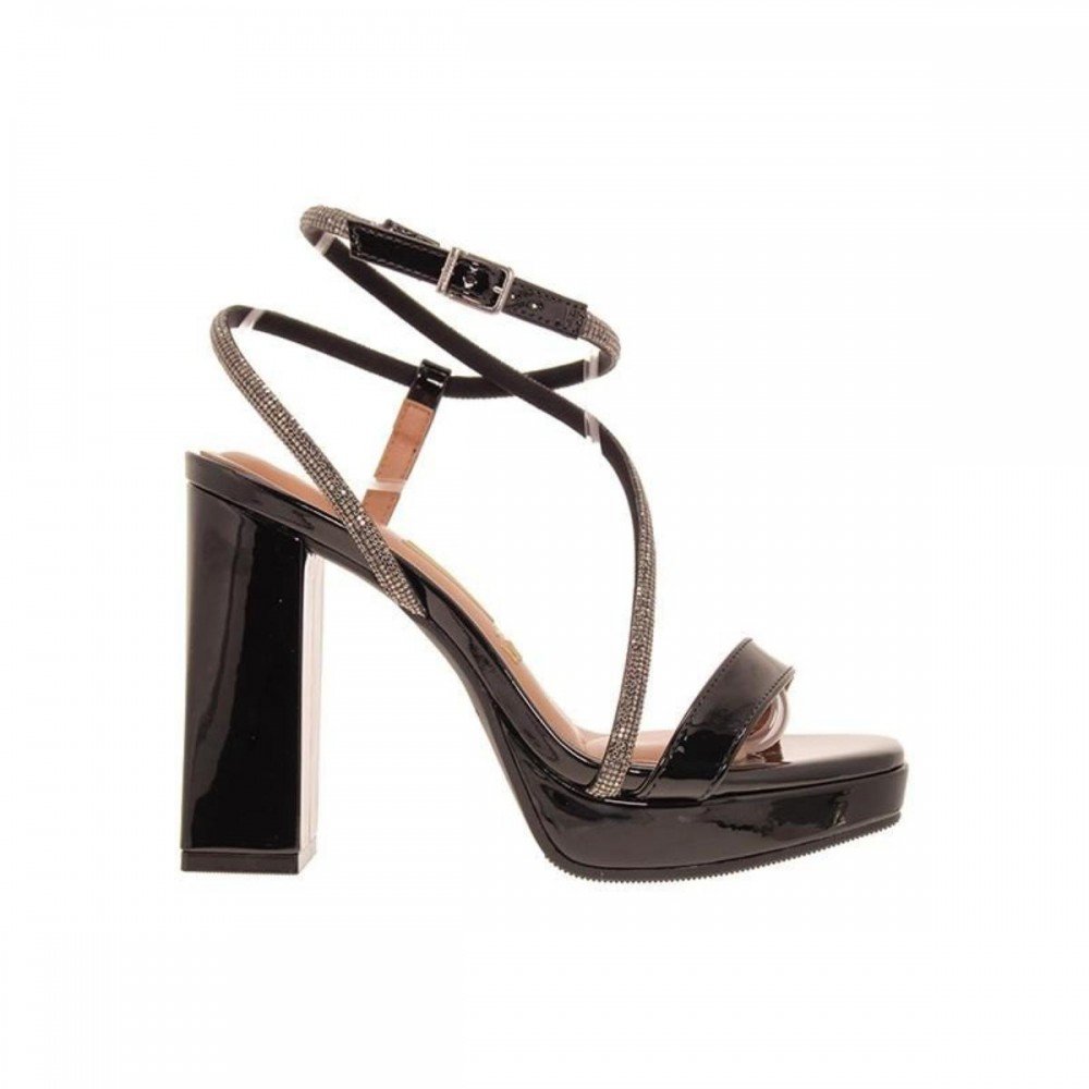 Sandalia Vizzano 6551.102 Salto Grosso Meia Pata Verniz Preto 3