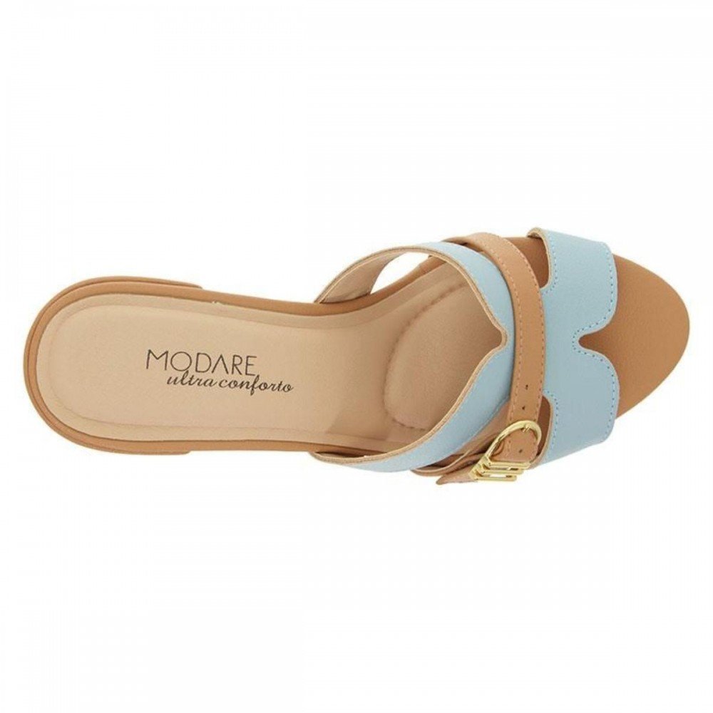 Tamanco Modare 7109.483 Salto Bloco Feminino Azul 5