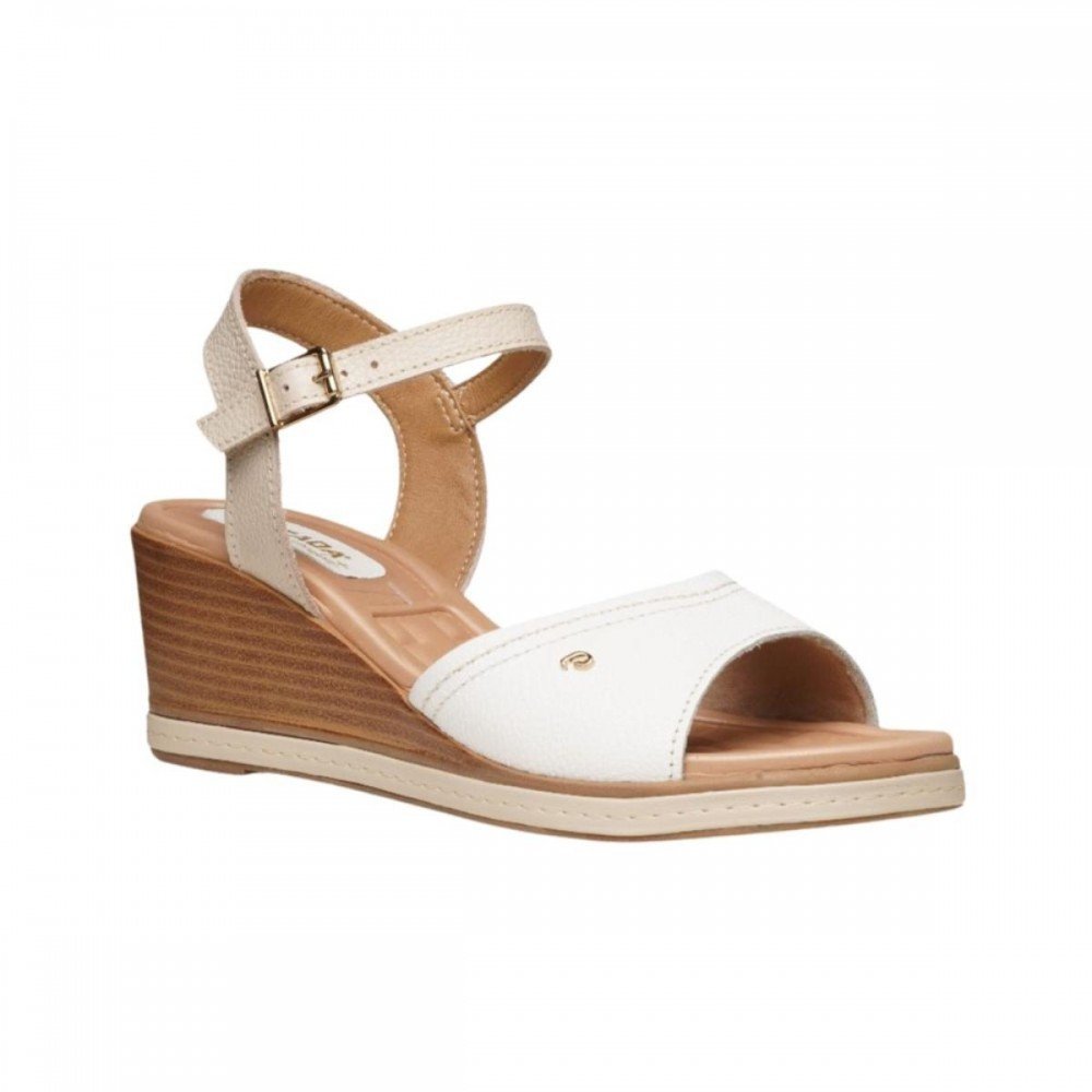 Sandalia Pegada 233952-01 Anabela Feminino Branco 3