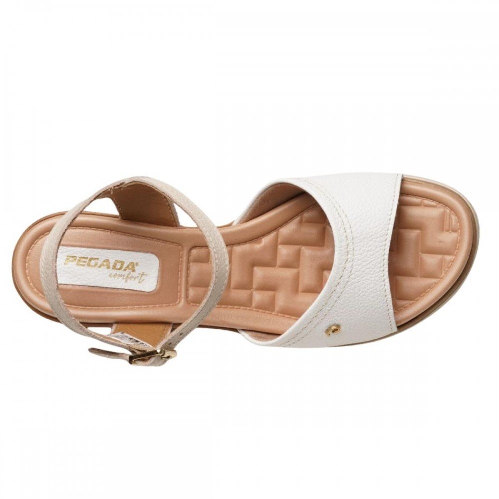 Sandalia Pegada 233952-01 Anabela Feminino Branco 4