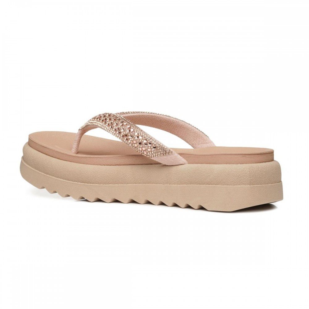 Chinelo Pegada 234455-02 Flatform Dedo Feminino Bege 2