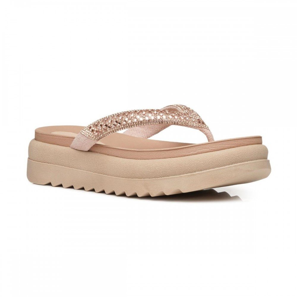 Chinelo Pegada 234455-02 Flatform Dedo Feminino Bege 3