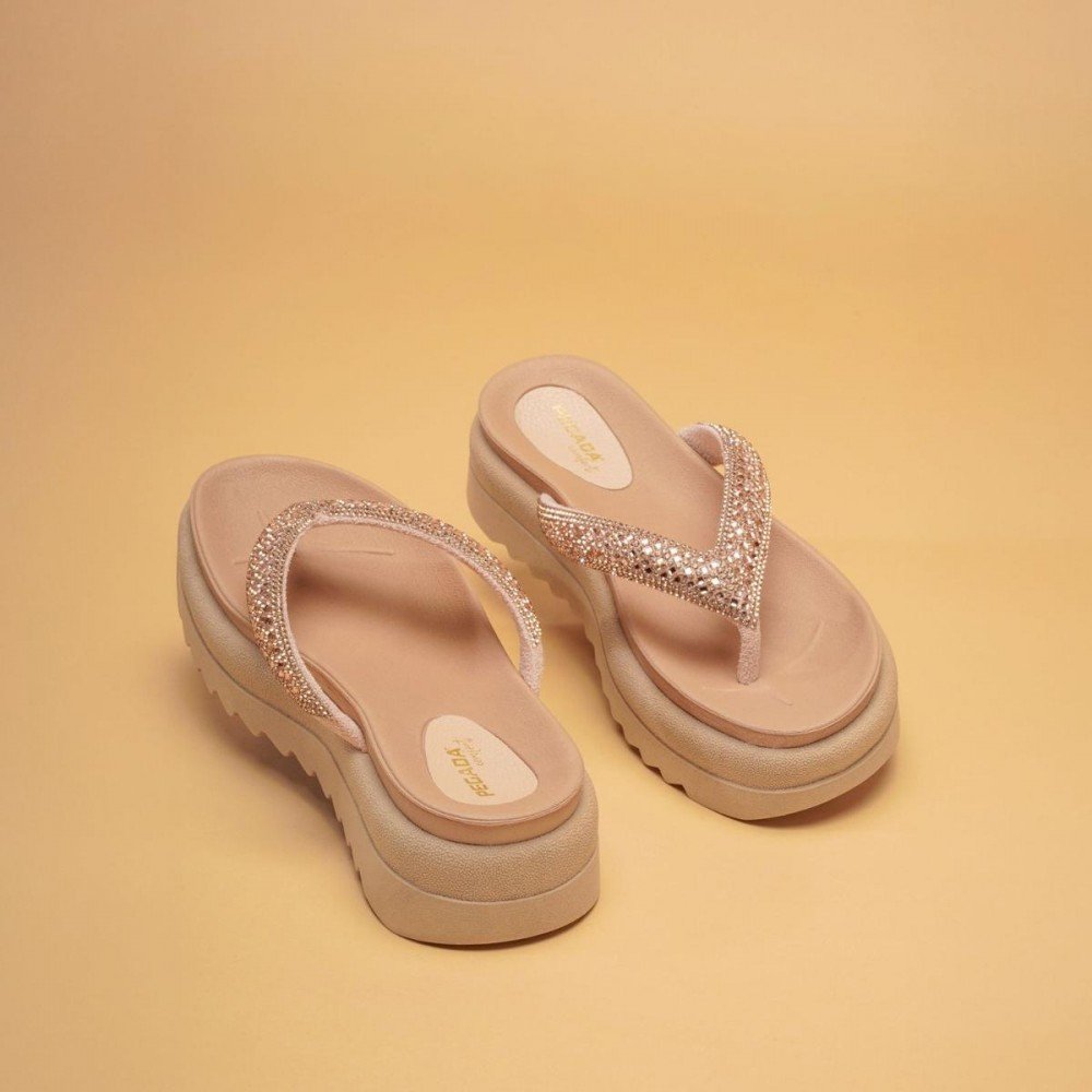 Chinelo Pegada 234455-02 Flatform Dedo Feminino Bege 6