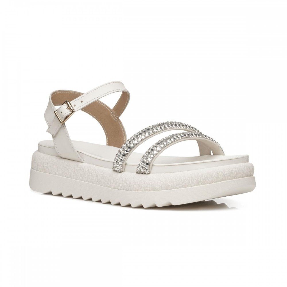 Sandalia Pegada 234410-02 Papete Flatform Feminino Branco 3