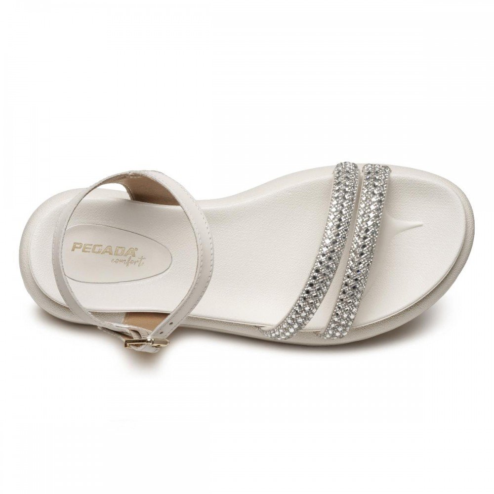 Sandalia Pegada 234410-02 Papete Flatform Feminino Branco 4