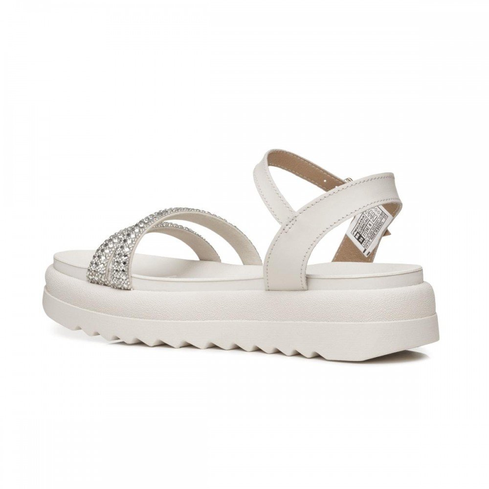 Sandalia Pegada 234410-02 Papete Flatform Feminino Branco 2