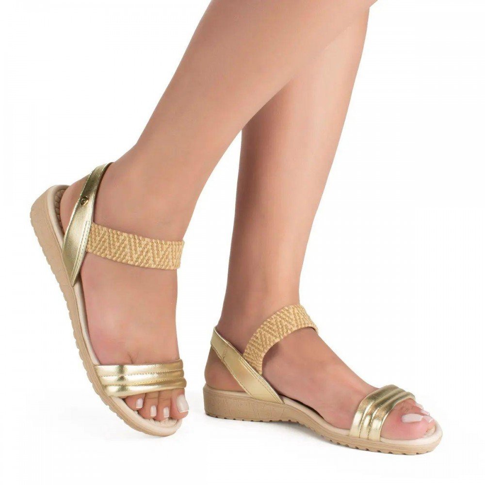 Sandalia Campesí Ce161 Papete Feminino Dourado 3