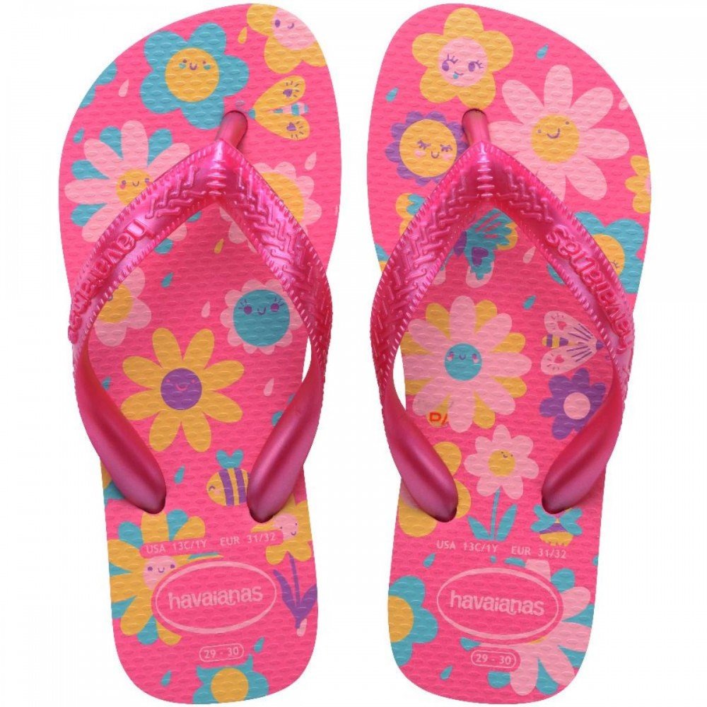 Chinelo Havaianas Kids Flores 4000052293 Rosa 2