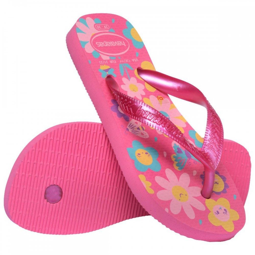 Chinelo Havaianas Kids Flores 4000052293 Rosa 6