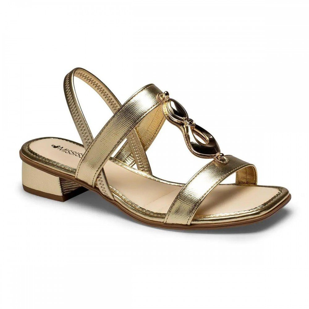 Sandalia Mississipi Mf893 Saltinho Pedras Feminino