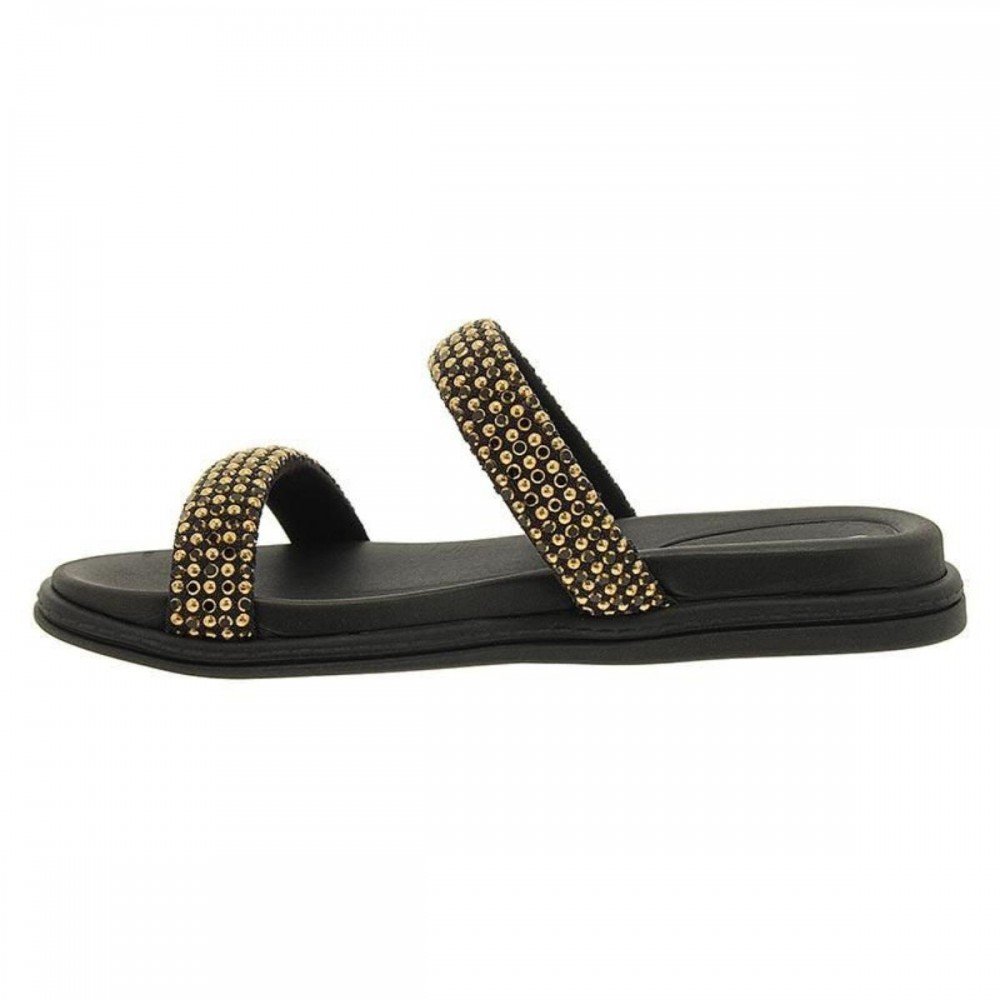 Chinelo Beira Rio 8488.122.30000 Papete Feminino Preto/Dourado 2