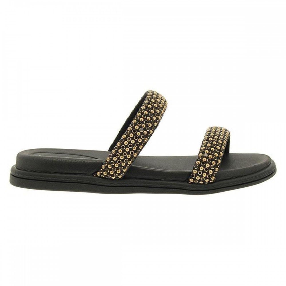 Chinelo Beira Rio 8488.122.30000 Papete Feminino Preto/Dourado 6