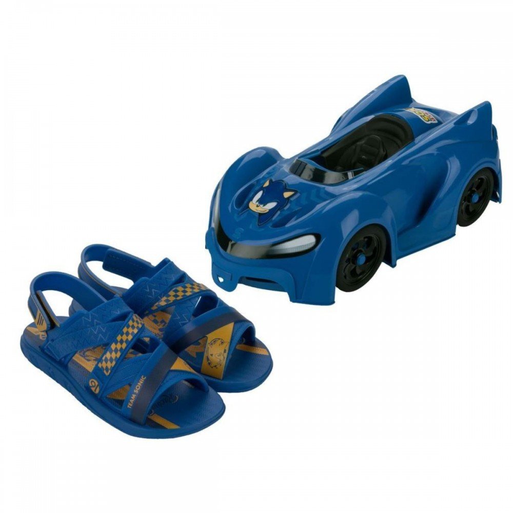 Sandalia Grendene Kids 23294 Sonic Fast Car Azul 2