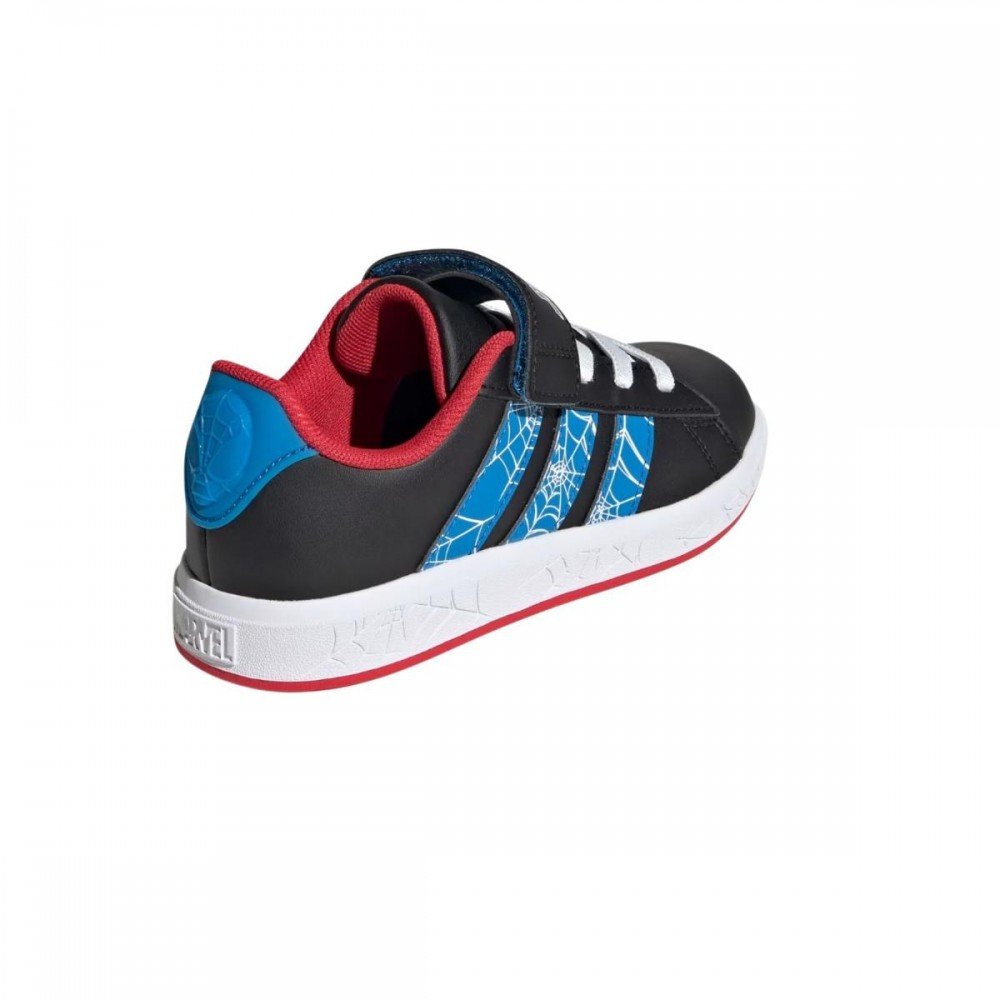 Tenis Adidas Grand Court Spider Man Jq8073 Infantil Preto 4