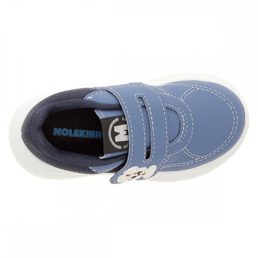 Tenis Molekinho 2641.110 Auto Colante Menino Infantil Azul 4