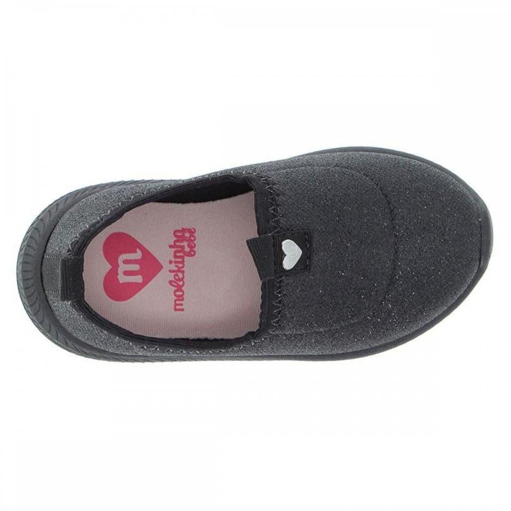 Tenis Molekinha 2723.200 Slip On Calce Facil Menina Infantil Preto 5