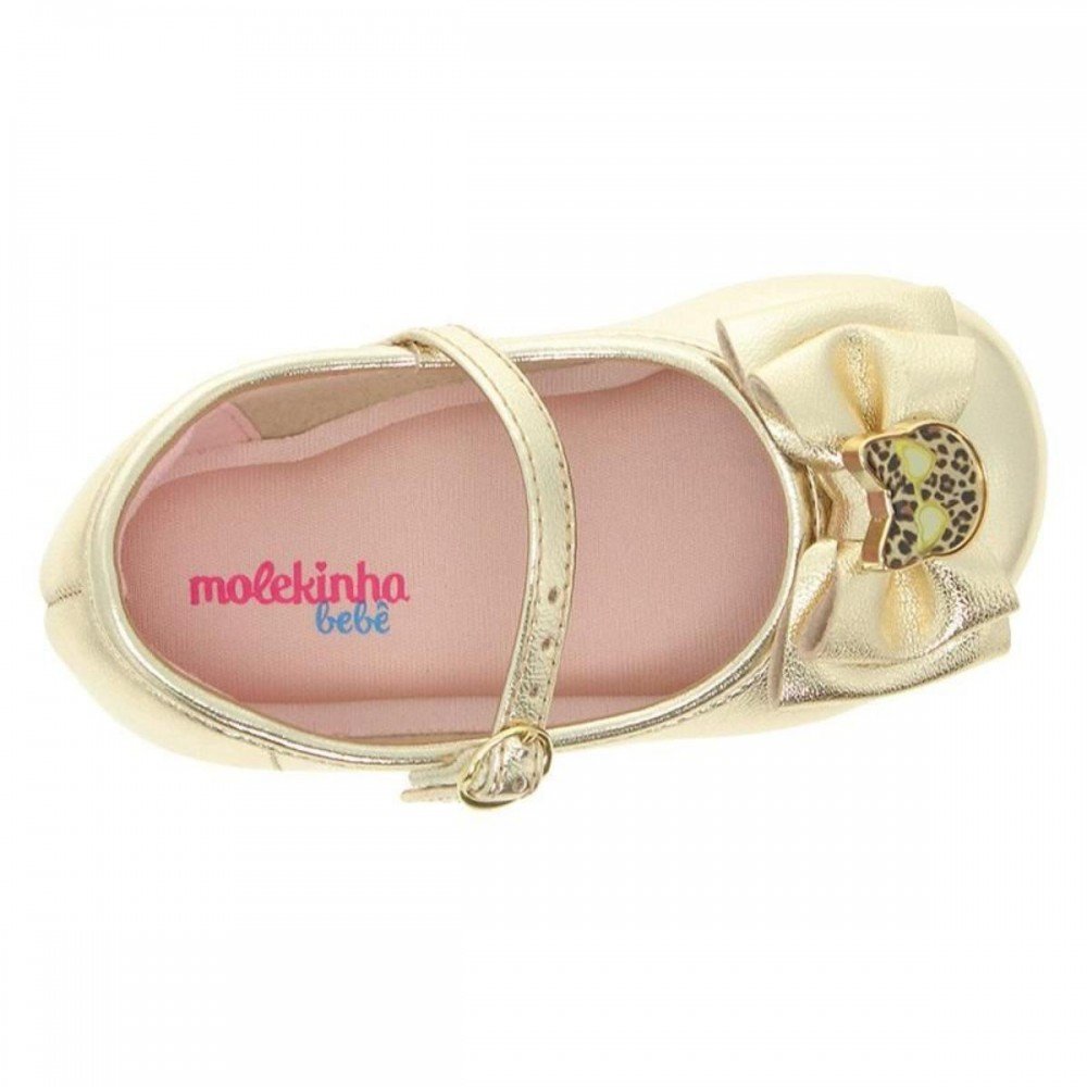 Sapatilha Molekinha 2106.1078 Dourado Menina Infantil Dourado 5