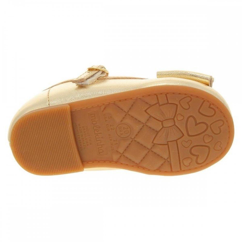 Sapatilha Molekinha 2106.1078 Dourado Menina Infantil Dourado 6