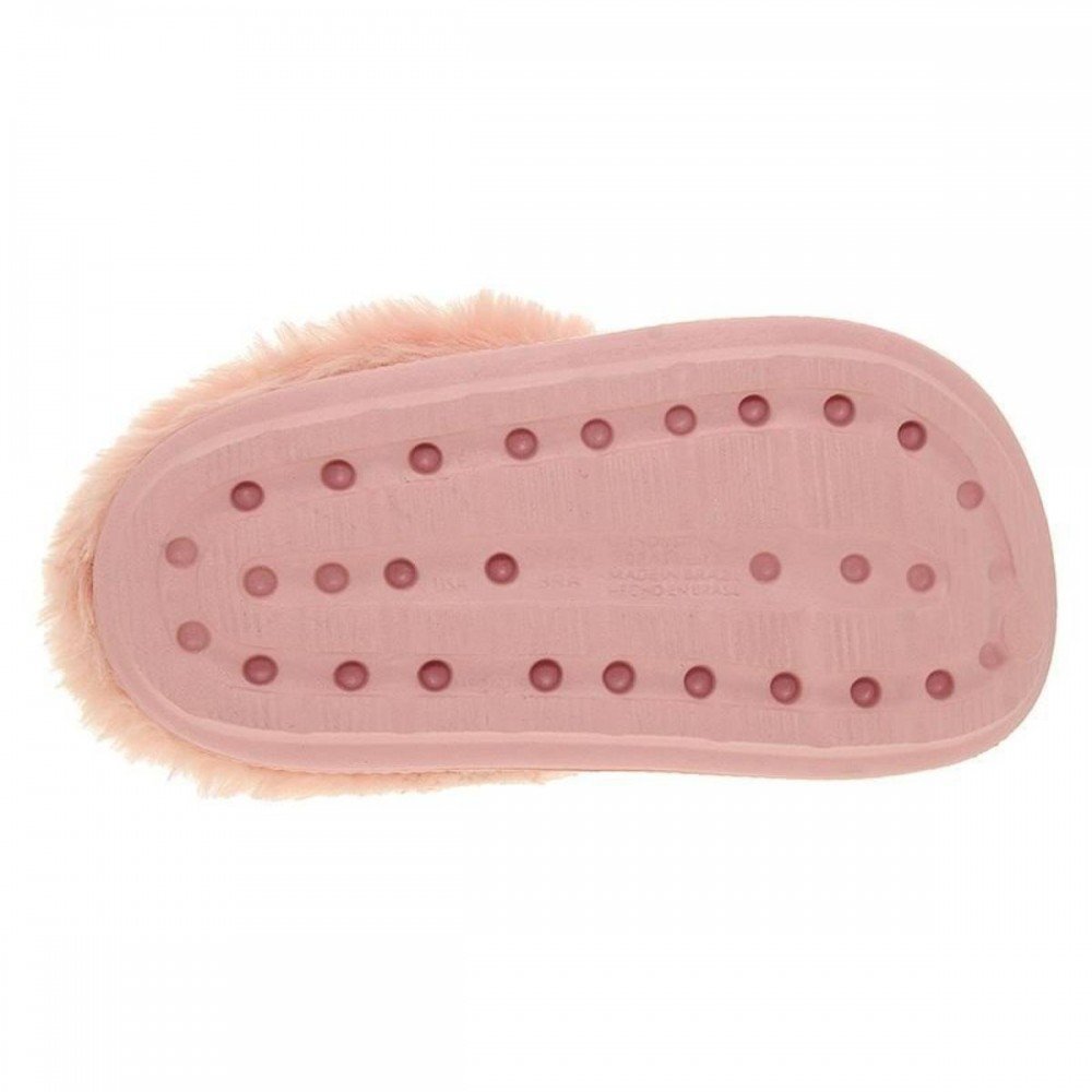 Sandalia Molekinha 2591.212 Babucha Forrada Lã Pelo Infantil Rosa 4