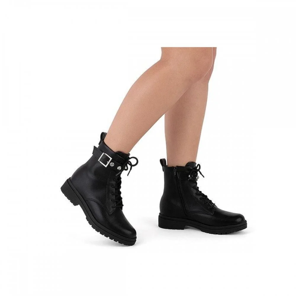 Bota Beira Rio 9093.102 Coturno Tratorado Feminino Preto 3