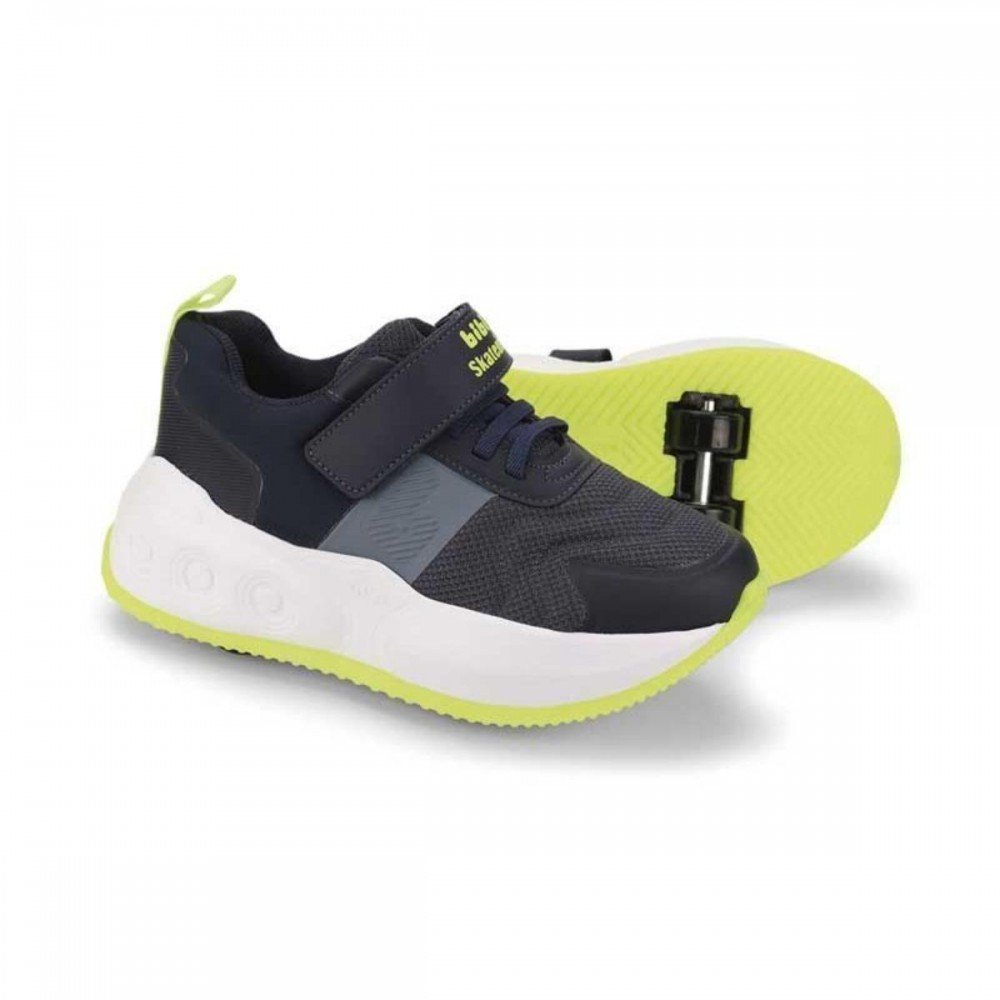 Tenis Bibi Skatenis 1243015 Rodinha Menino Infantil Azul Marinho 4