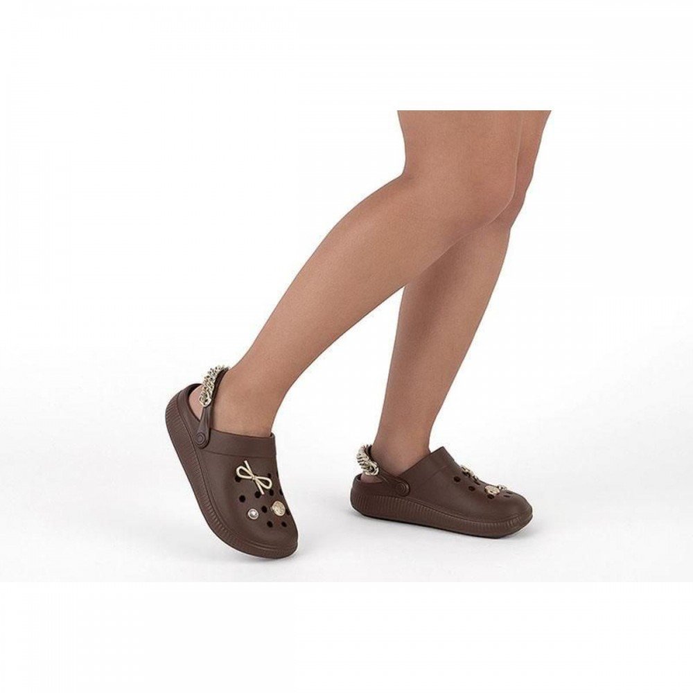 Sandalia Moleca 5832.105 Babucha Clog Feminino Marrom 3