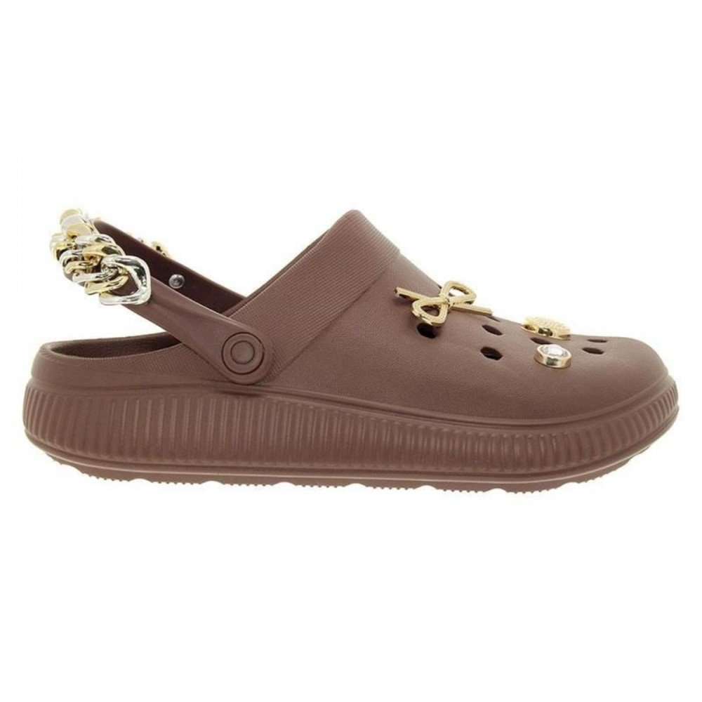 Sandalia Moleca 5832.105 Babucha Clog Feminino Marrom 4