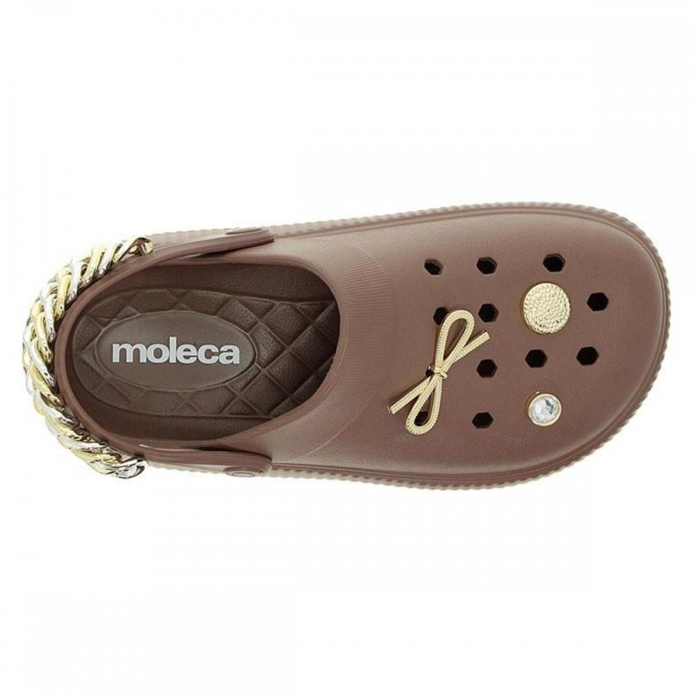 Sandalia Moleca 5832.105 Babucha Clog Feminino Marrom 5