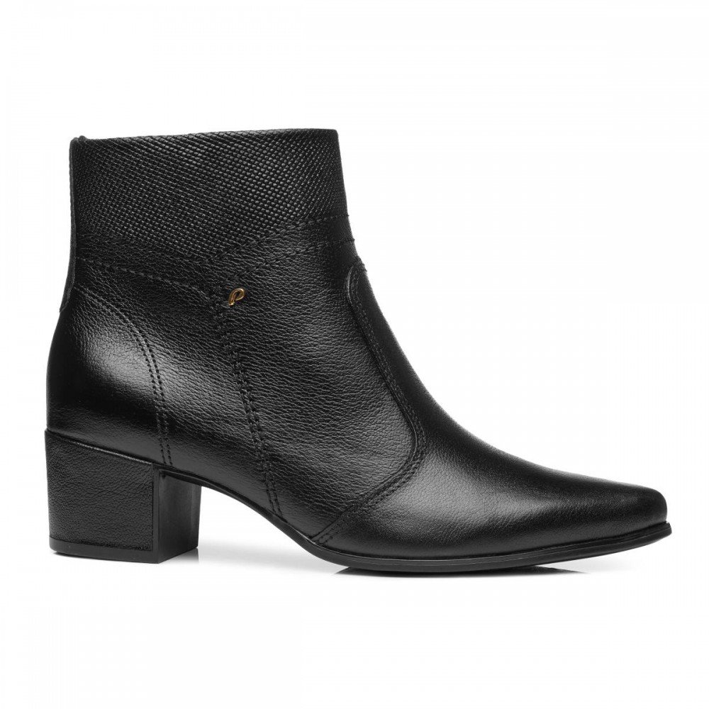 Bota Pegada 280906-05 Salto Bloco Cano Curto Feminino
