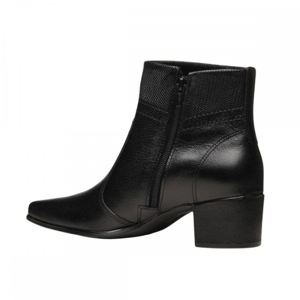 Bota Pegada 280906-05 Salto Bloco Cano Curto Feminino Preto 2