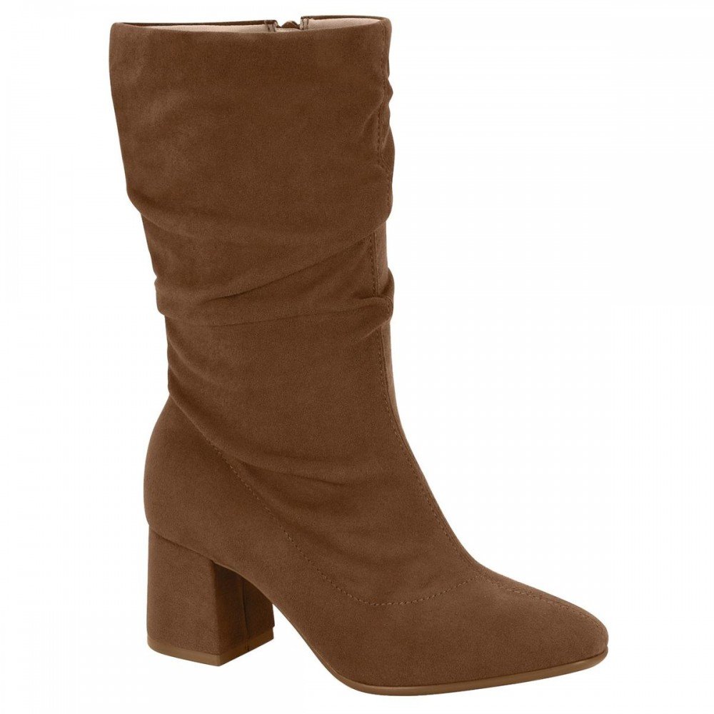 Bota Beira Rio 9076.112 Salto Bloco Camurça Feminino