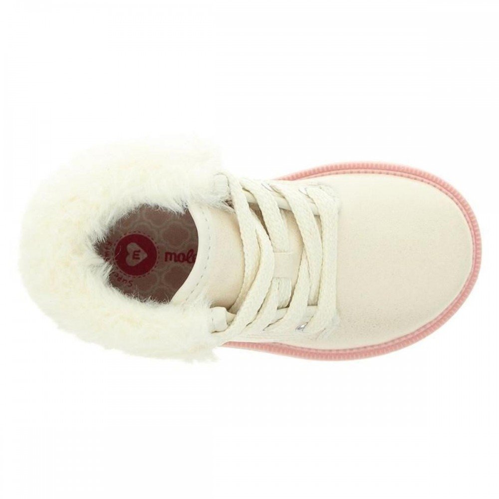 Bota Molekinha 2126.524.31220 Coturno Menina Infantil Off White 3