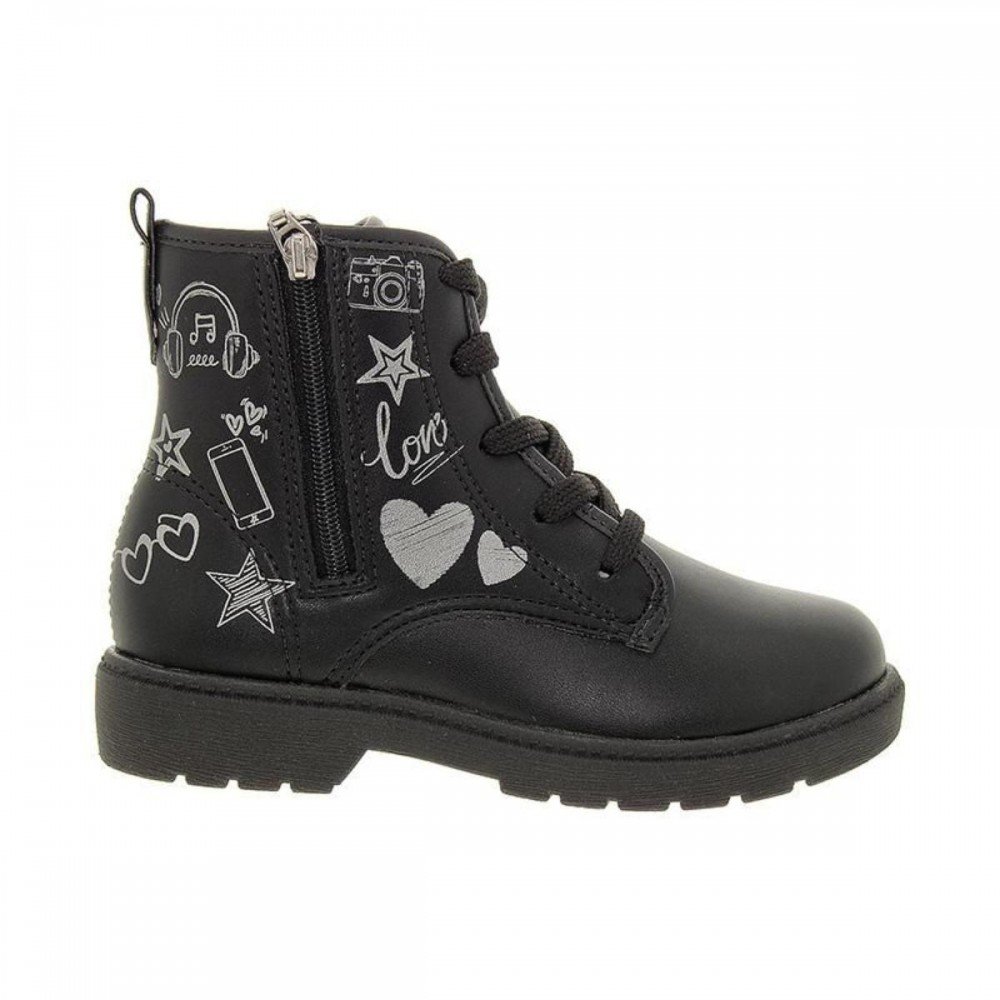 Bota Molekinha 2164.142 Coturno Menina Infantil Preto 3