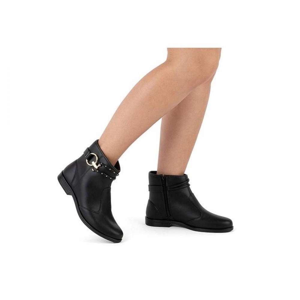 Bota Beira Rio 9085.109 Coturno Cano Curto Feminino Preto 3