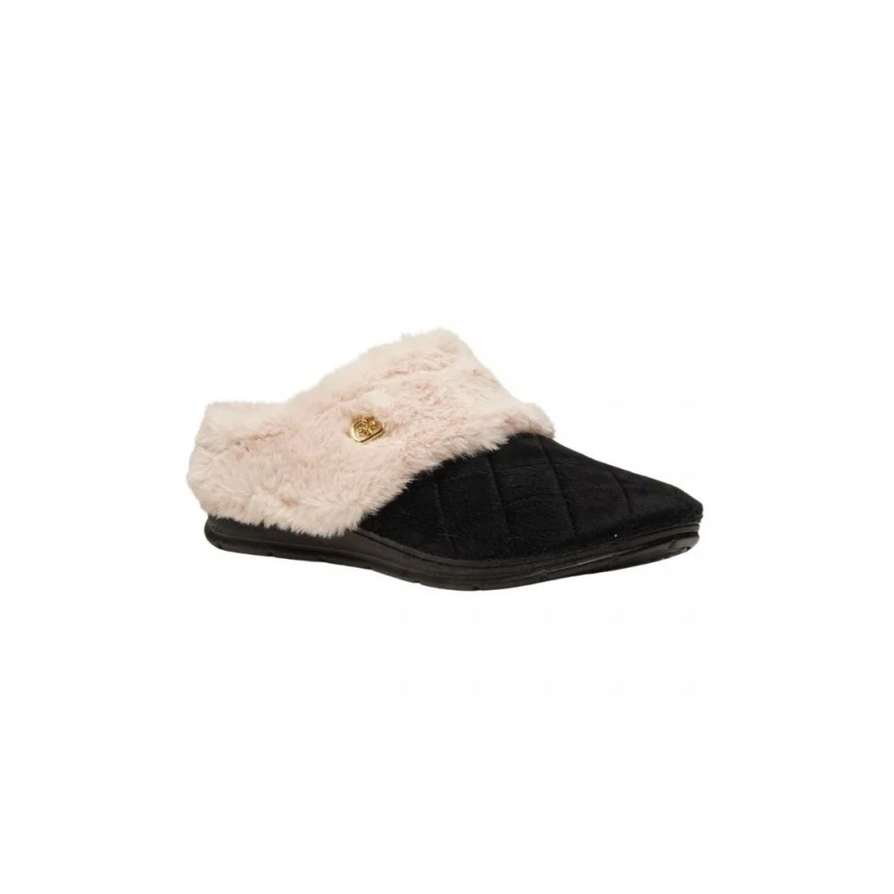 Pantufa Pegada 266017-03 Forrada Lã Pelo Feminino Preto 3