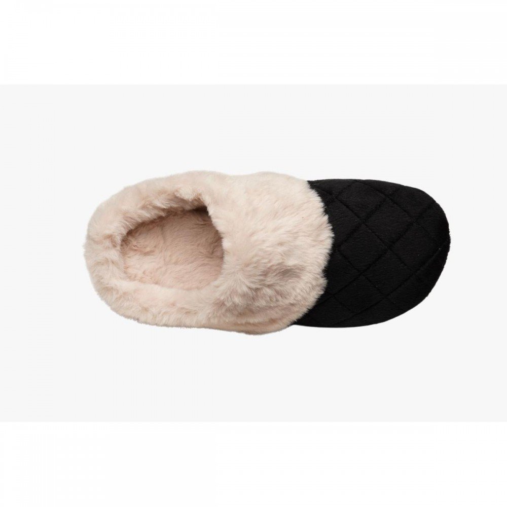 Pantufa Pegada 266017-03 Forrada Lã Pelo Feminino Preto 4